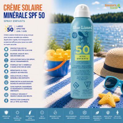 Crème solaire minérale SPF 50 en spray pour enfants 142 g