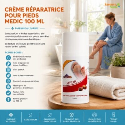 Crème réparatrice pour pieds Medic 100 ml pour pieds secs, fendillés et peau sensible