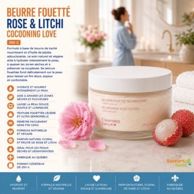 Beurre fouetté Rose et Litchi Cocooning Love 250 g pour le corps