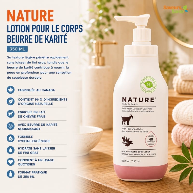 Nature Lotion pour le corps beurre de karité 350 ml
