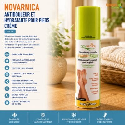 Novarnica Antidouleur et hydratante pour pieds Crème 118 ml
