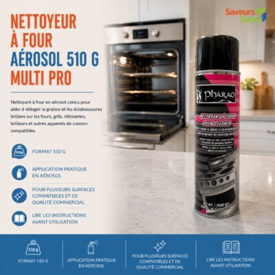Nettoyeur à four en aérosol Multi Pro de 510 g pour éliminer la graisse cuite, les résidus alimentaires et les saletés incrustées dans les fours.