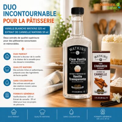 Duo Vanille blanche et extrait de Cannelle Watkins