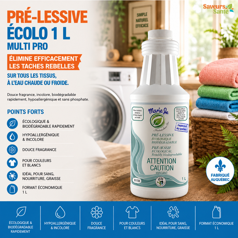 Pré-lessive écologique format un litre multi-pro